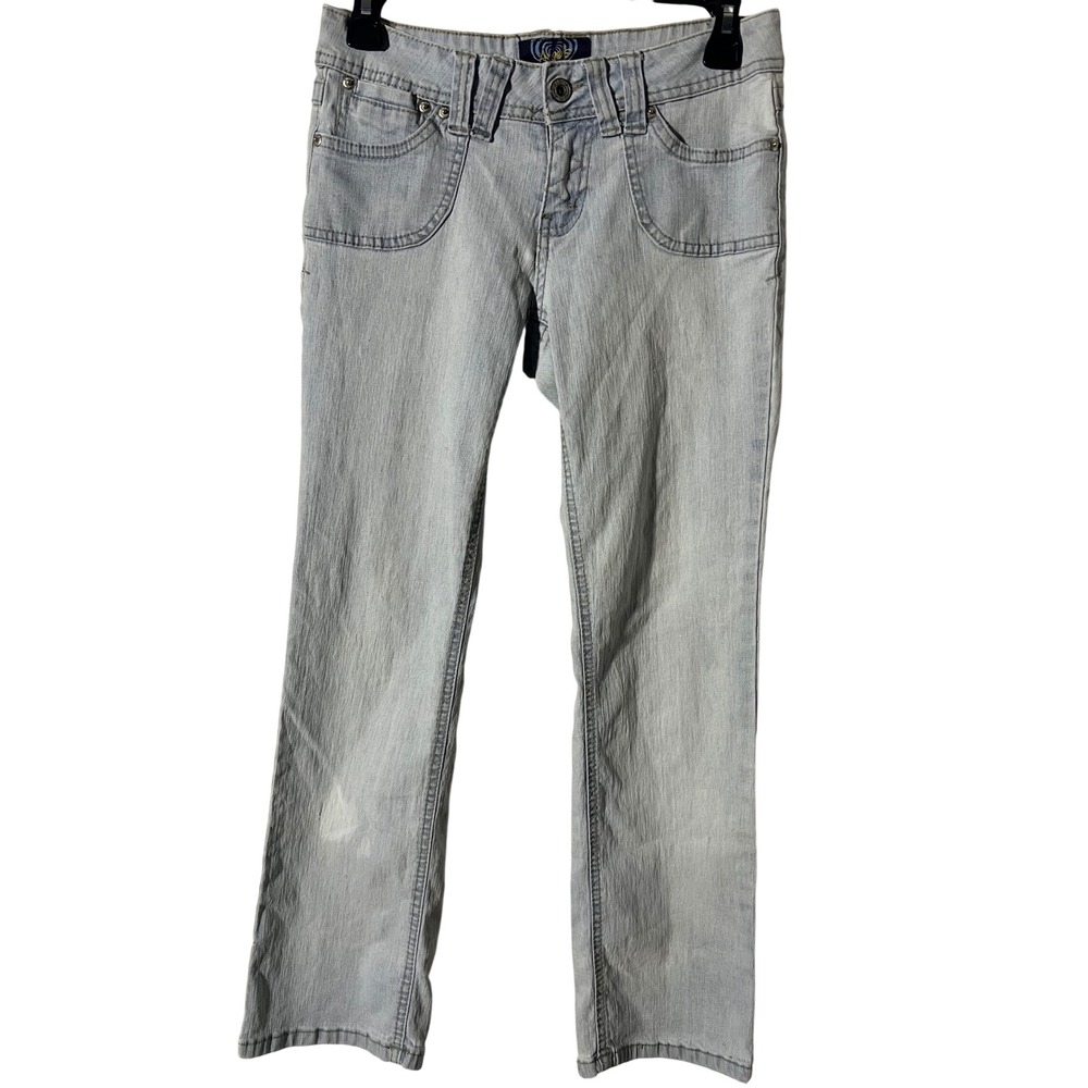 Angels Jeans Size 5 Y2K Low Rise Light Wash Straight Leg Denim Pants